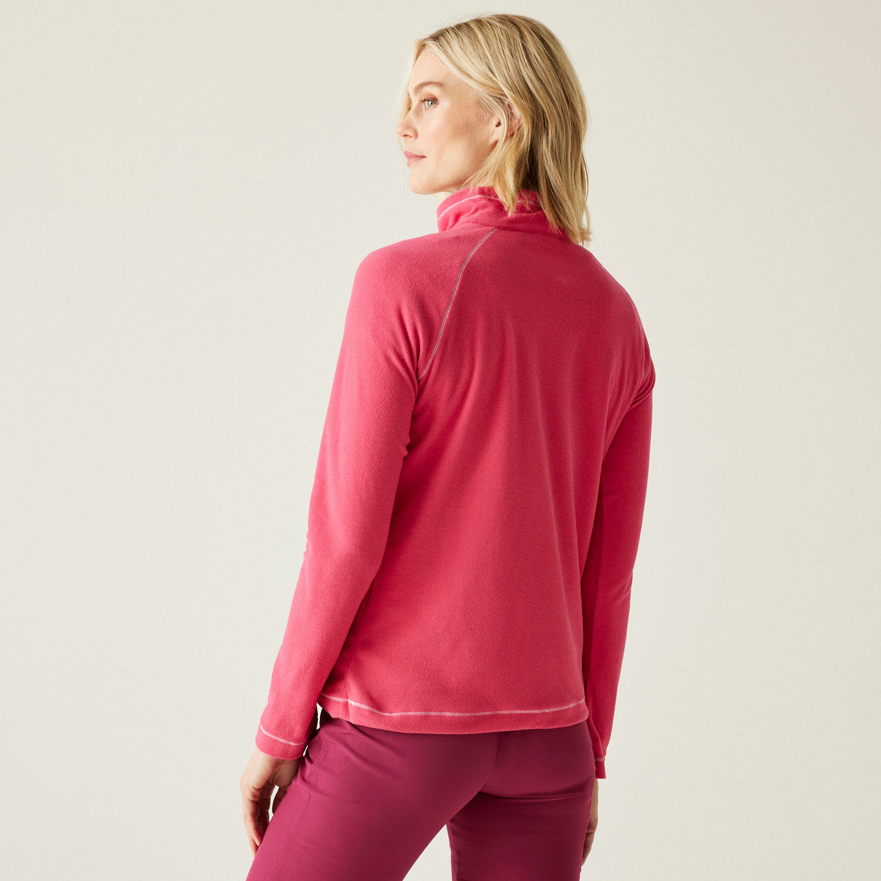 Womens Regatta Montes Light Weight Micro Fleece Half Zip Quick Dry Top Pop Raspberry