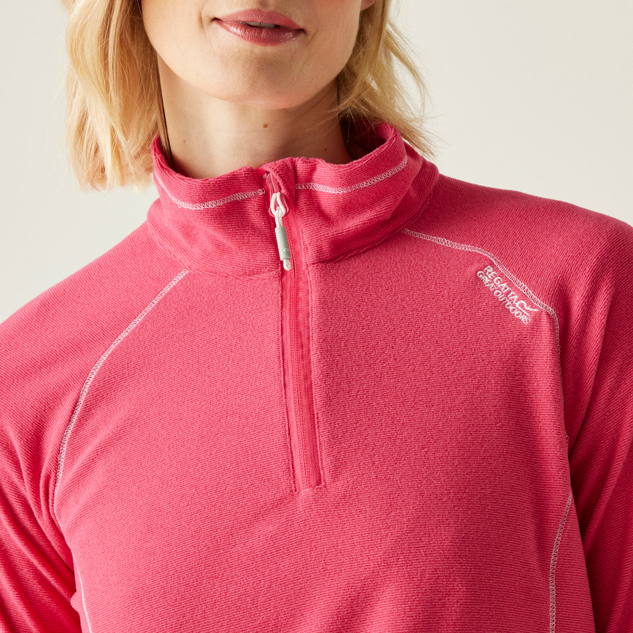 Womens Regatta Montes Light Weight Micro Fleece Half Zip Quick Dry Top Pop Raspberry