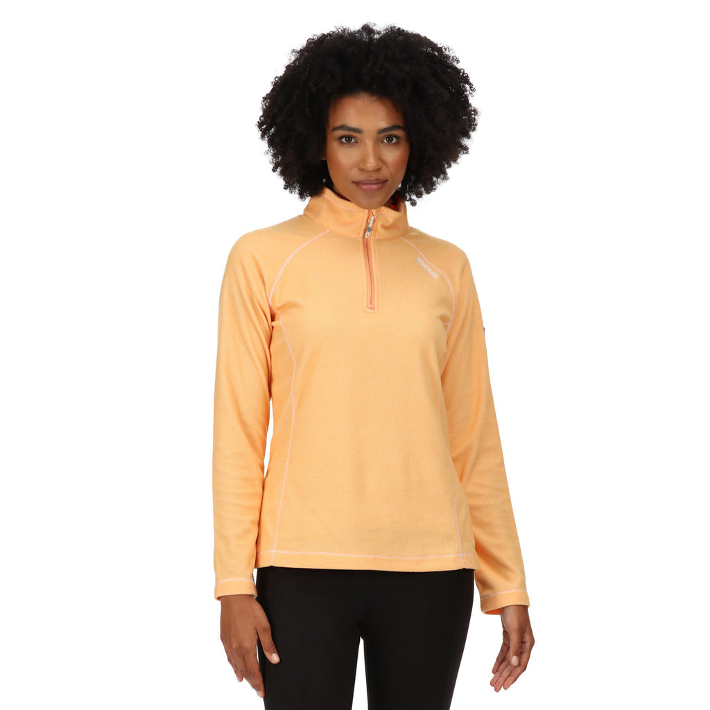 Regatta Womens Montes Half Zip Lightweight Fleece Papaya/White