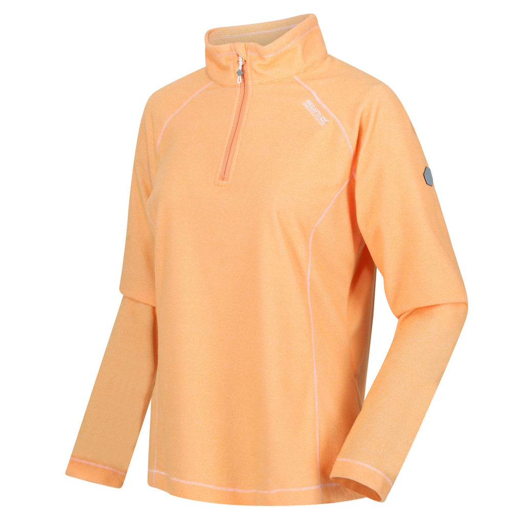 Regatta Womens Montes Half Zip Lightweight Fleece Papaya/White