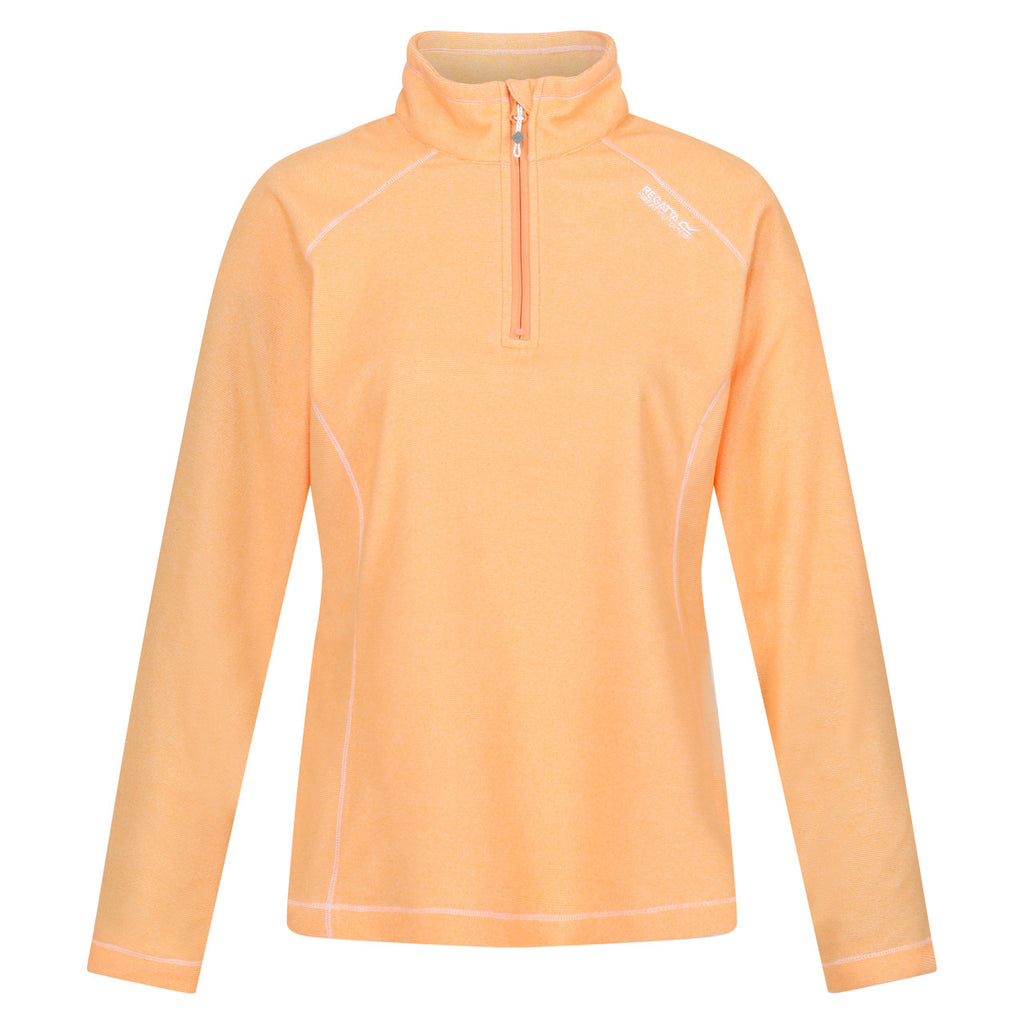 Regatta Womens Montes Half Zip Lightweight Fleece Papaya/White