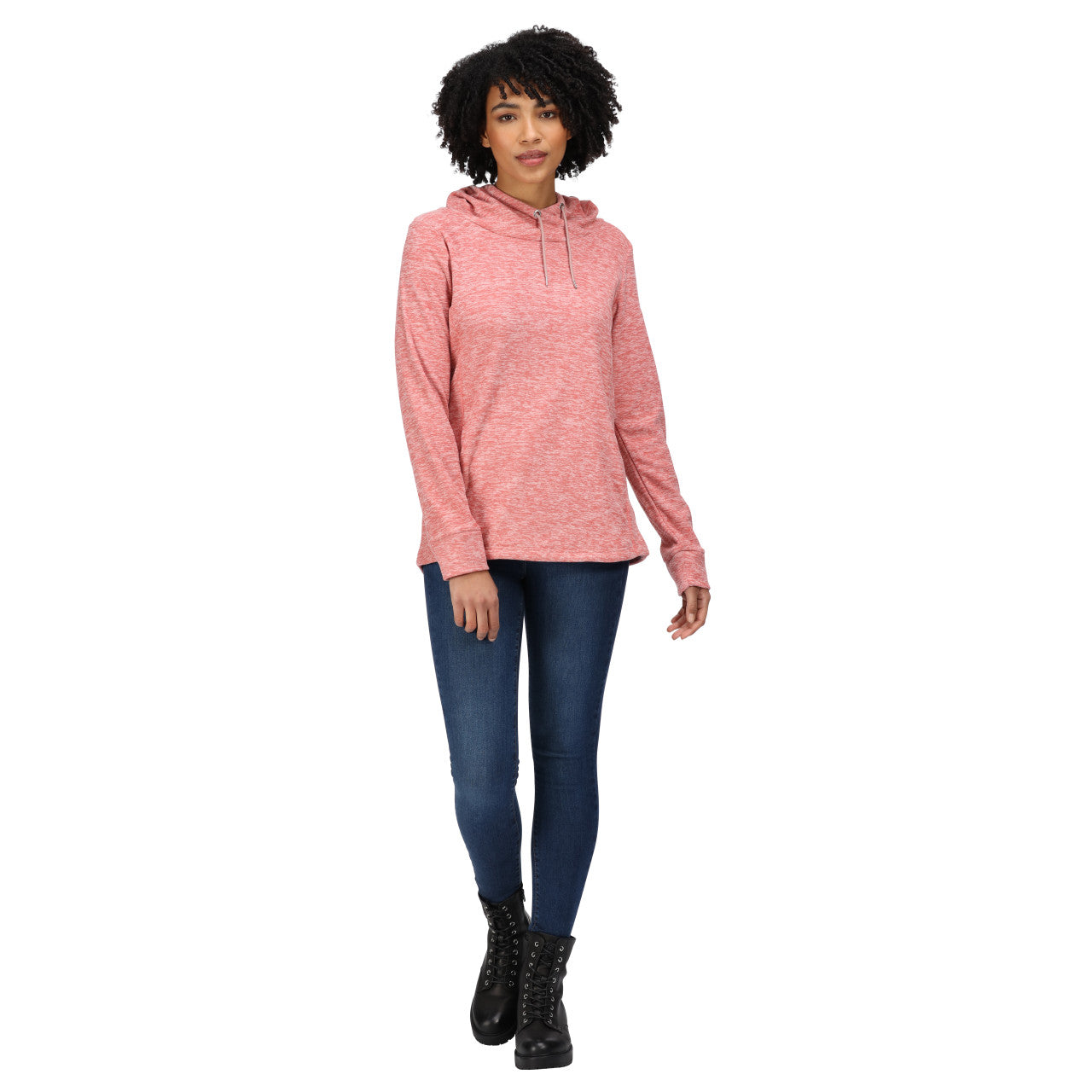 Regatta Womens Kizmit II Fleece Hooded Cowl Neck Jumper Dusty Rose
