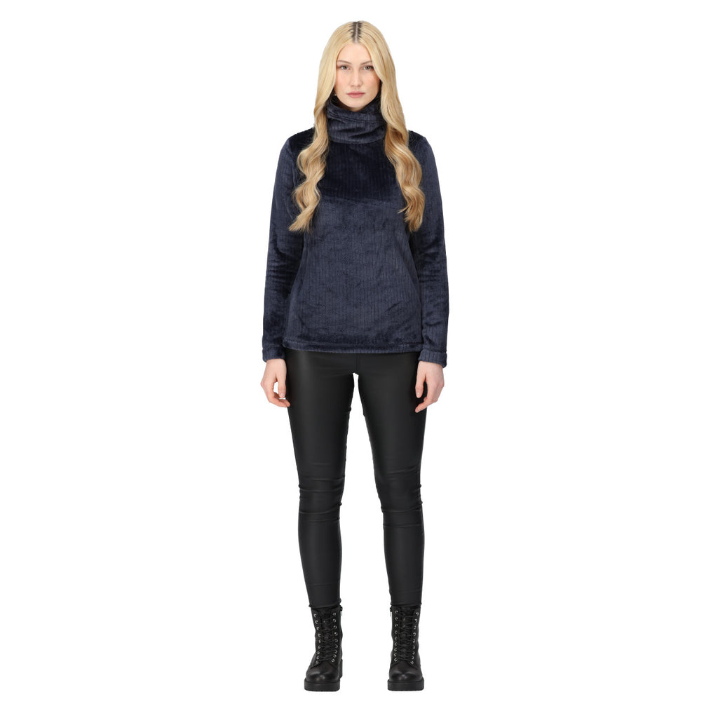 Regatta Womens Radmilla Pullover Turtle Neck Top Navy Linear