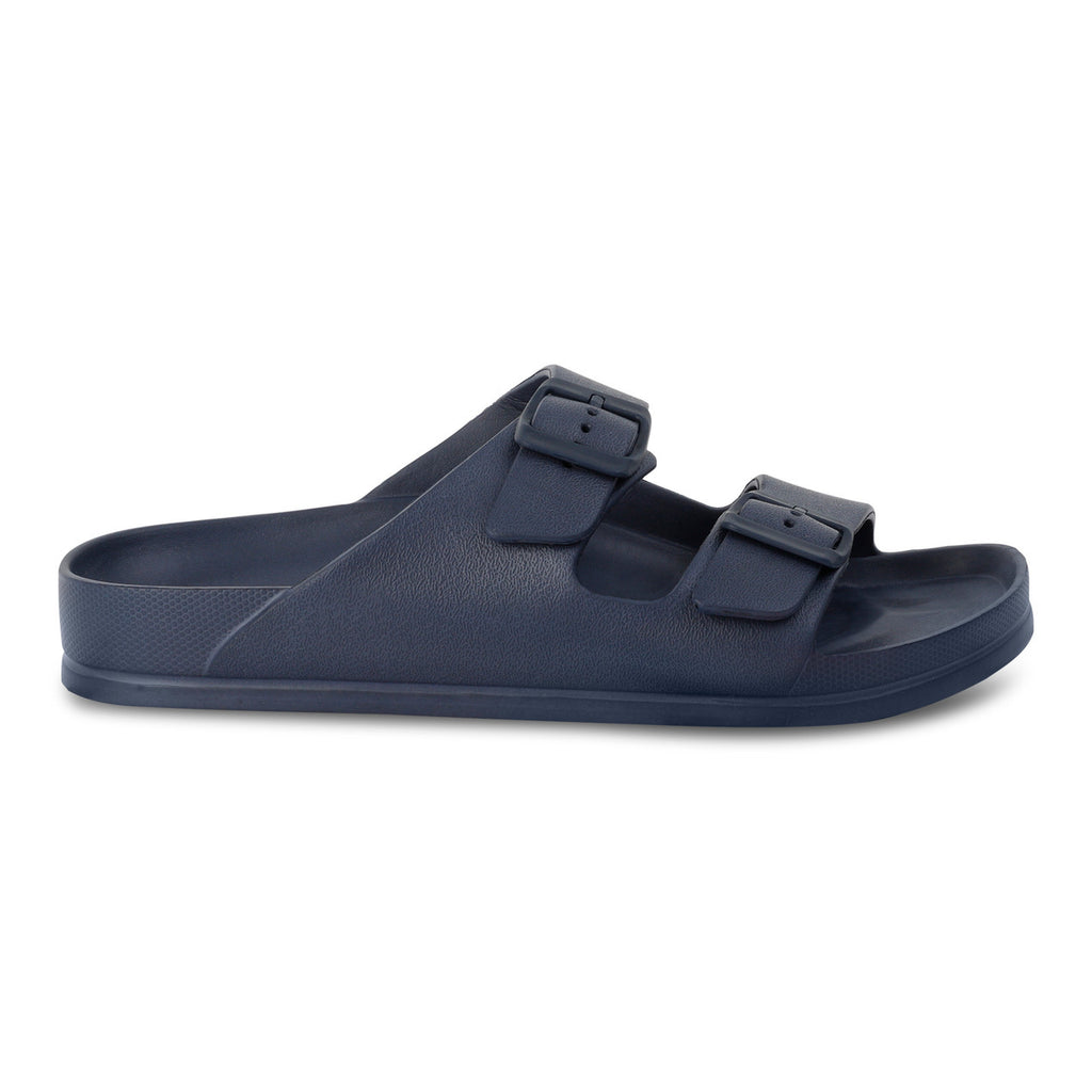 Regatta Womens Double Buckle Foot bed Flat Summer Sliders Navy