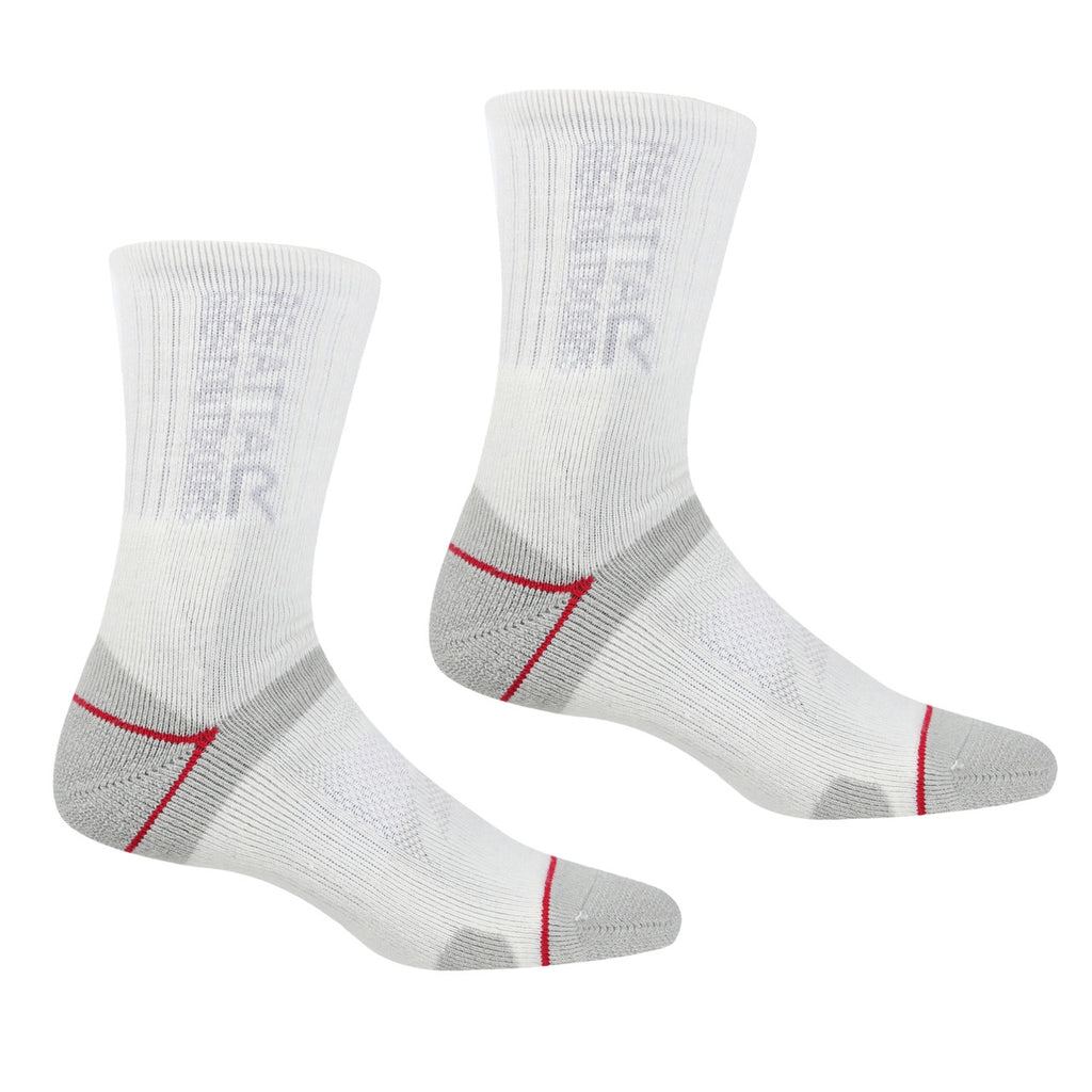 Regatta Womens 2 Pack Blister Protect II Antibacterial Walking Socks Black/Ash
