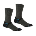 Regatta Womens 2 Pack Blister Protect II Antibacterial Walking Socks Black/Ash