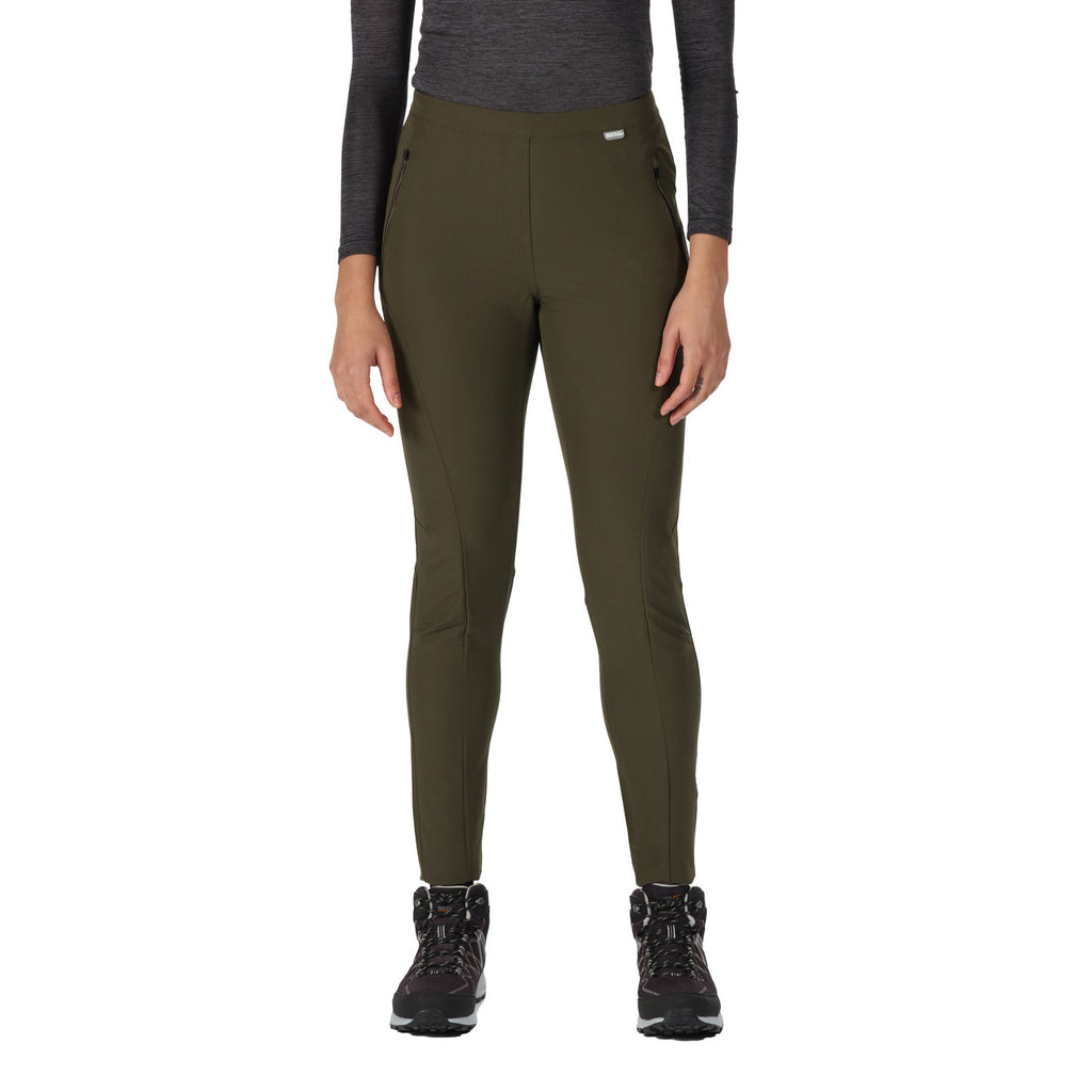 Regatta Womens Pentre Stretch Walking Trousers Dark Khaki