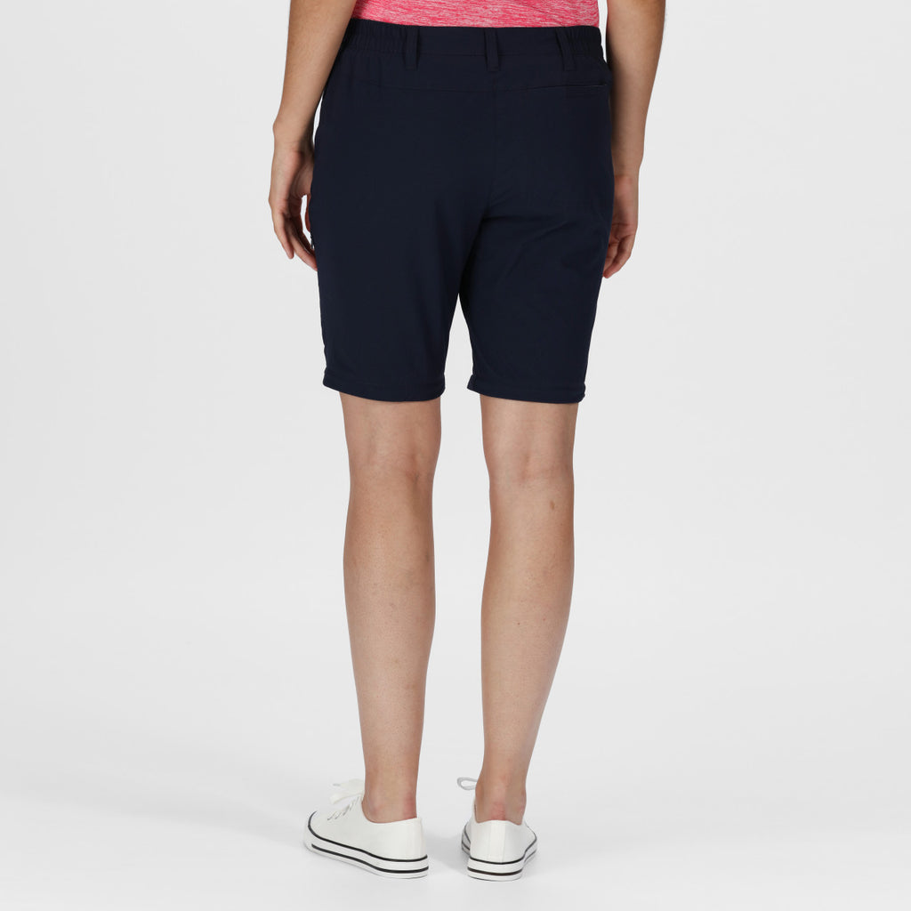 Regatta Women's Highton Zip Off Walking Hiking Trousers Shorts Dark Denim