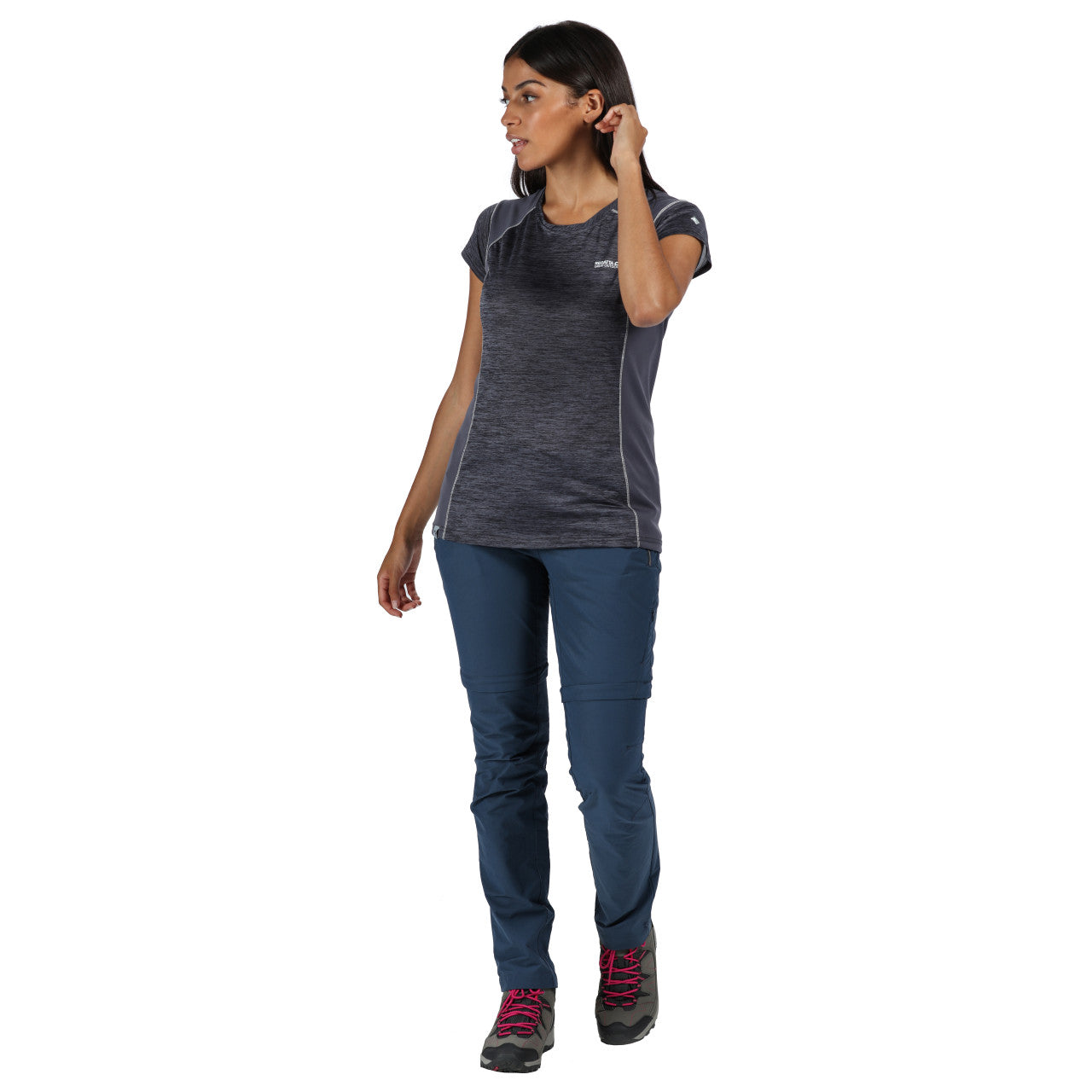 Regatta Women's Highton Zip Off Walking Hiking Trousers Shorts Dark Denim