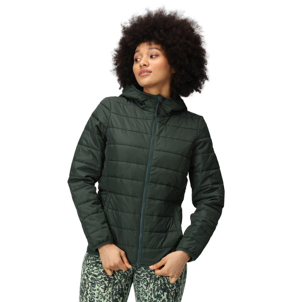 Regatta Helfa Womens Hooded Padded Hybrid Jacket Darkest Spruce