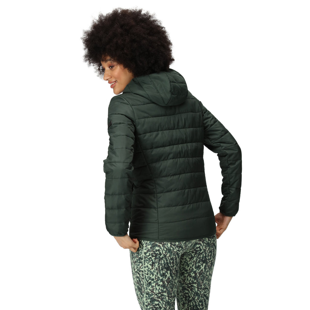 Regatta Helfa Womens Hooded Padded Hybrid Jacket Darkest Spruce