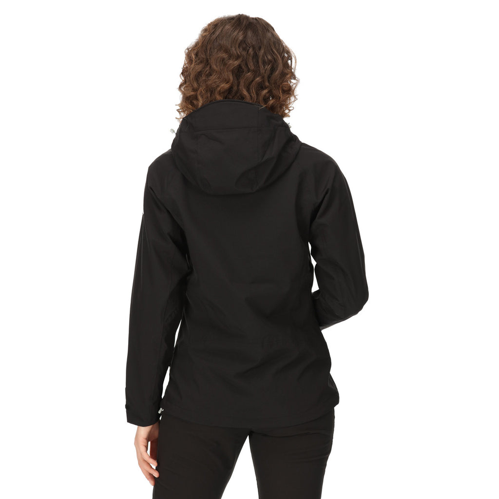 Regatta Womens Birchdale Waterproof Coat Jacket Black (White)