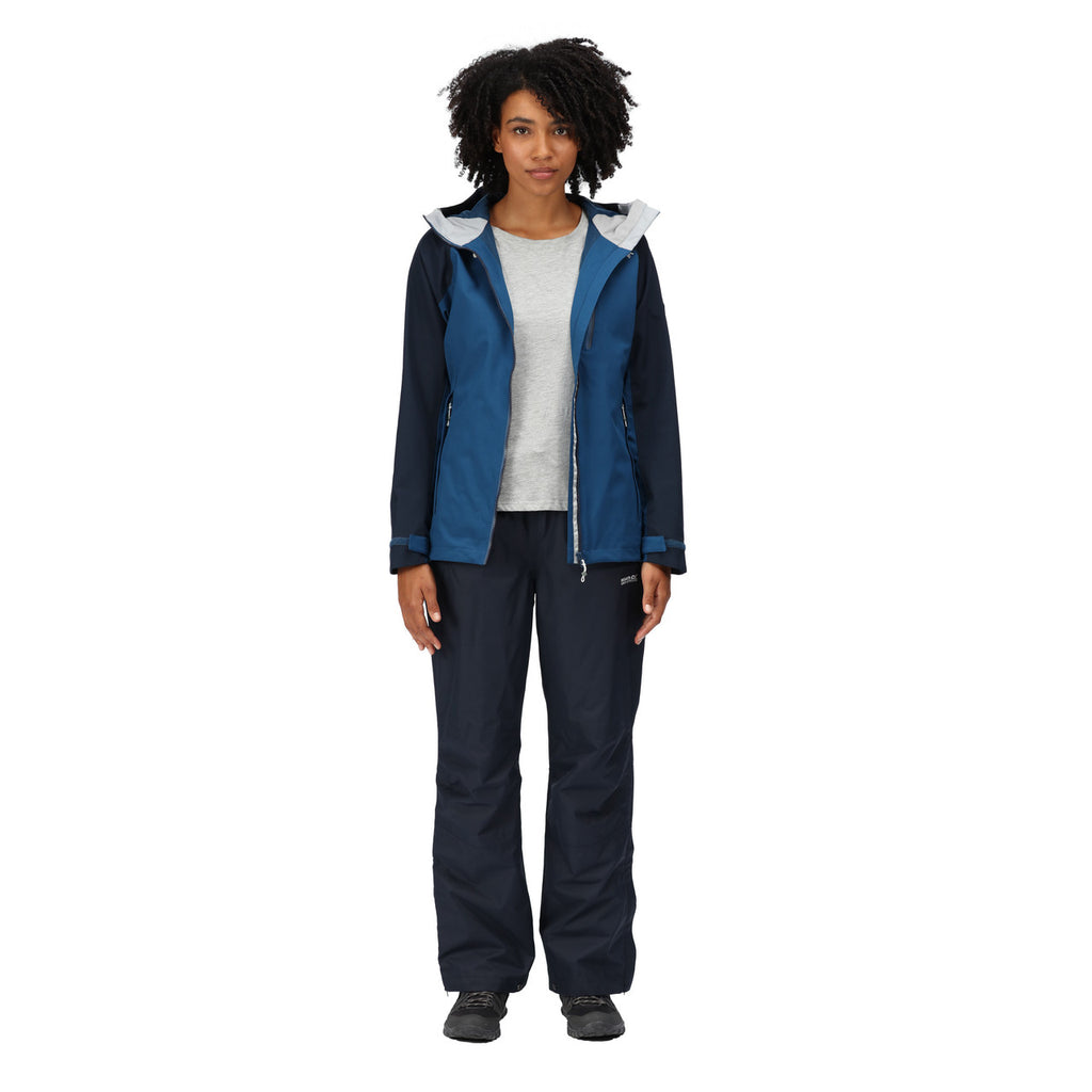 Regatta Womens Birchdale Waterproof Coat Jacket Blue Opal/Navy