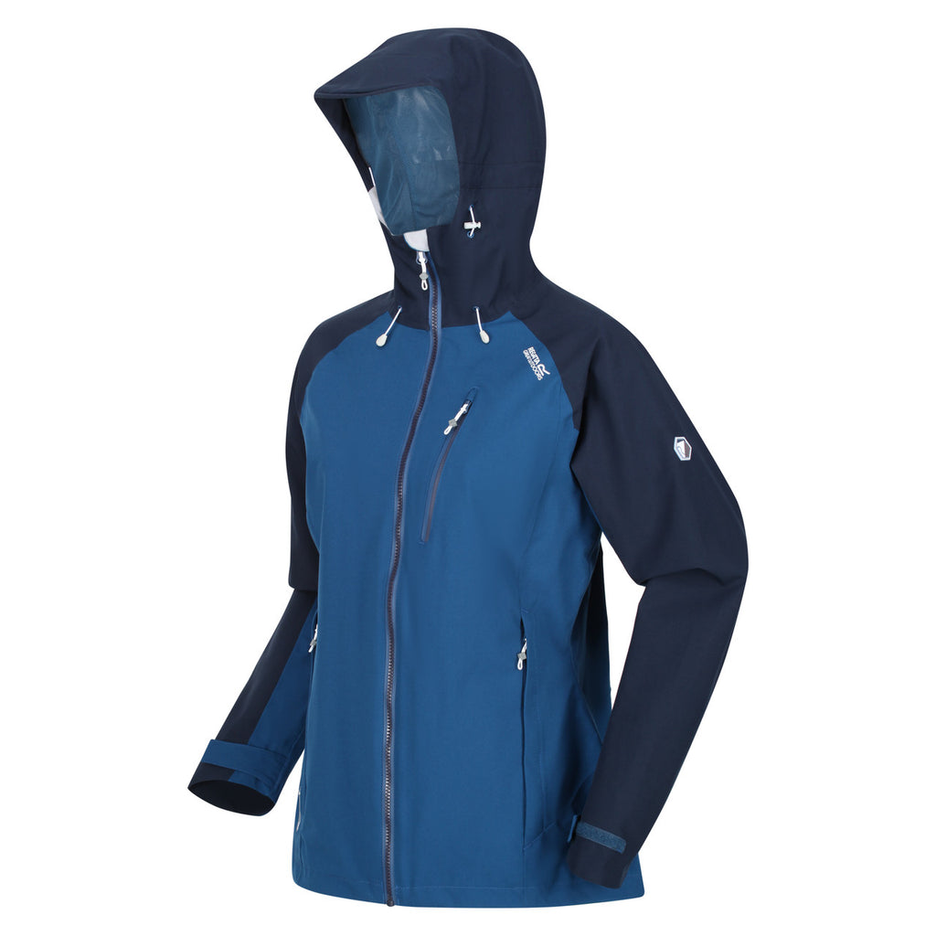 Regatta Womens Birchdale Waterproof Coat Jacket Blue Opal/Navy