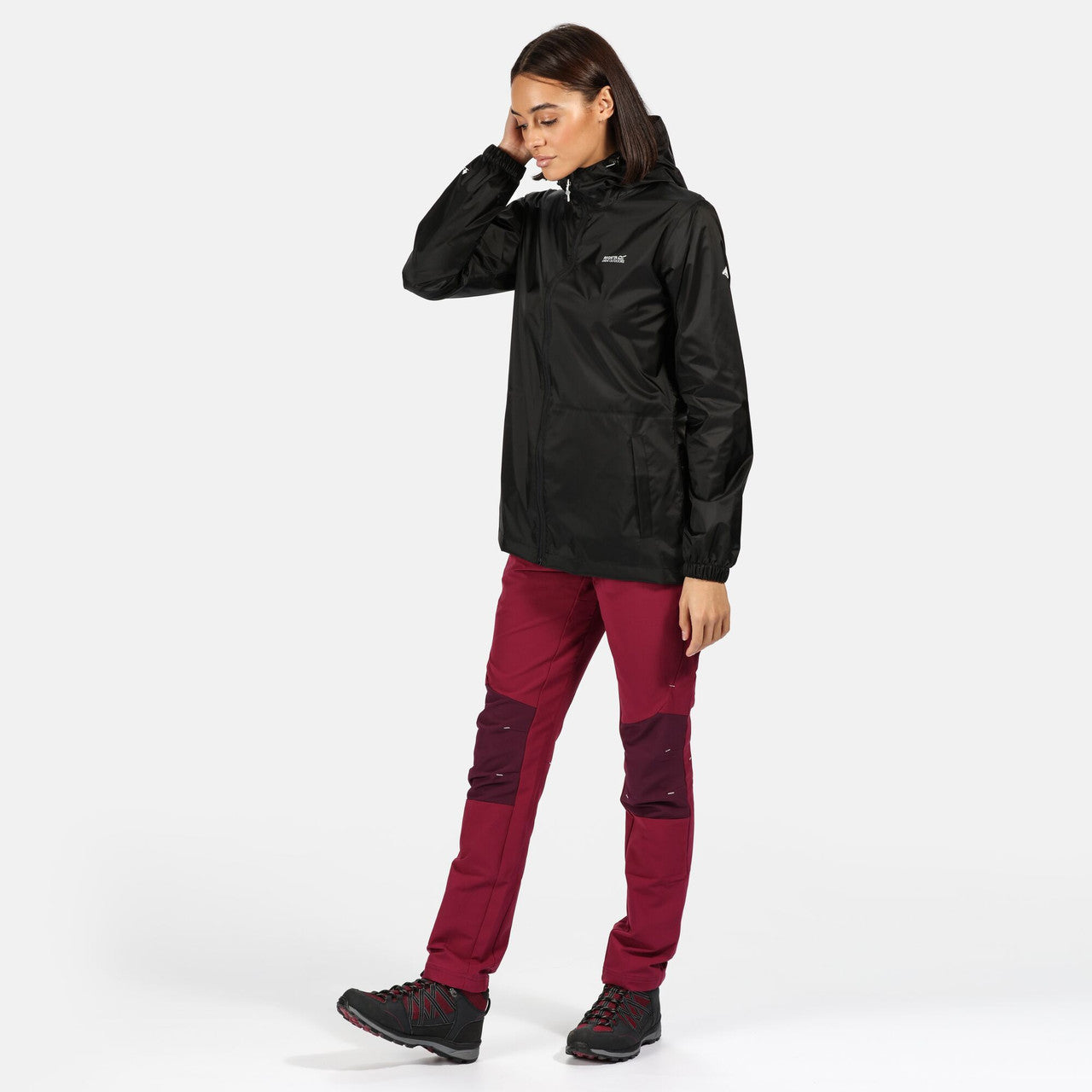 Regatta Women's Pack It Jacket Waterproof Rain Coat Black