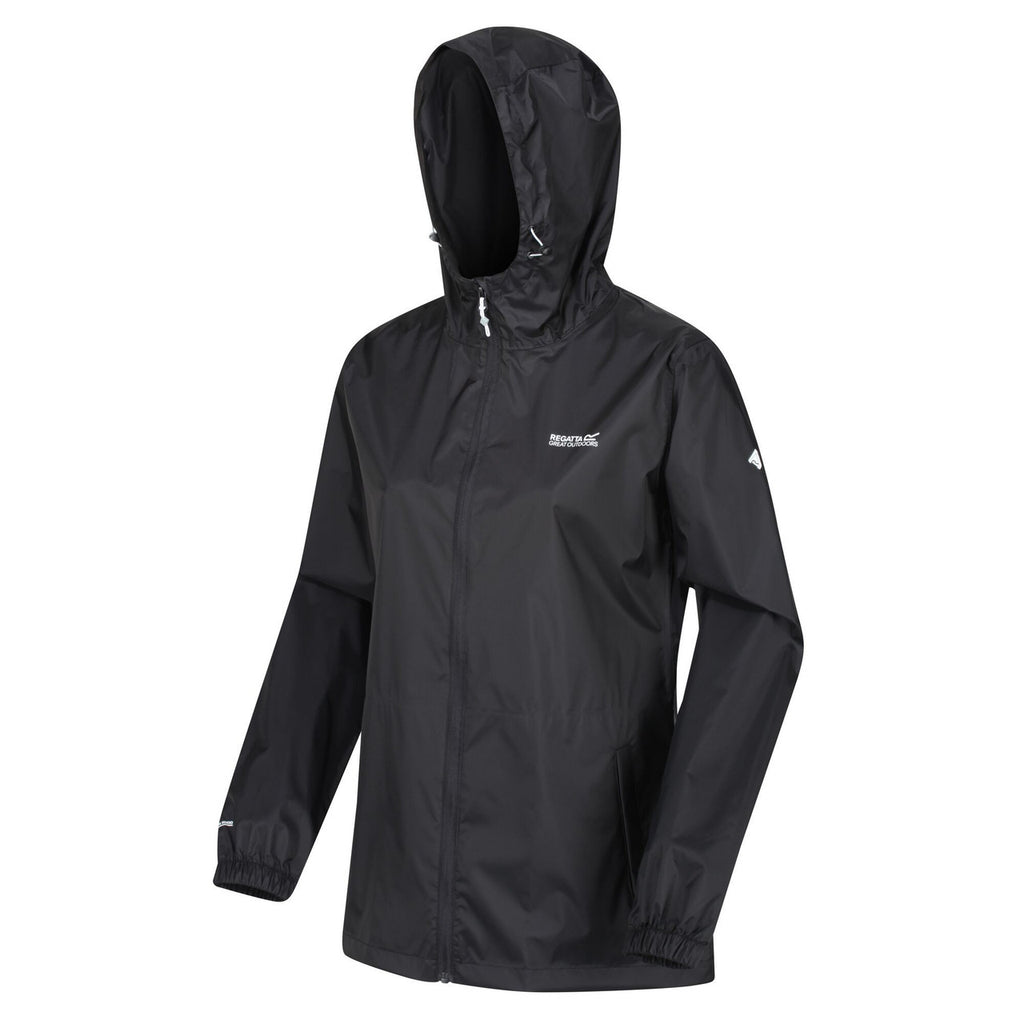 Regatta Women's Pack It Jacket Waterproof Rain Coat Black