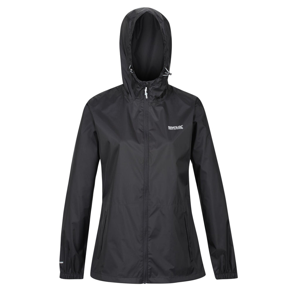Regatta Women's Pack It Jacket Waterproof Rain Coat Black