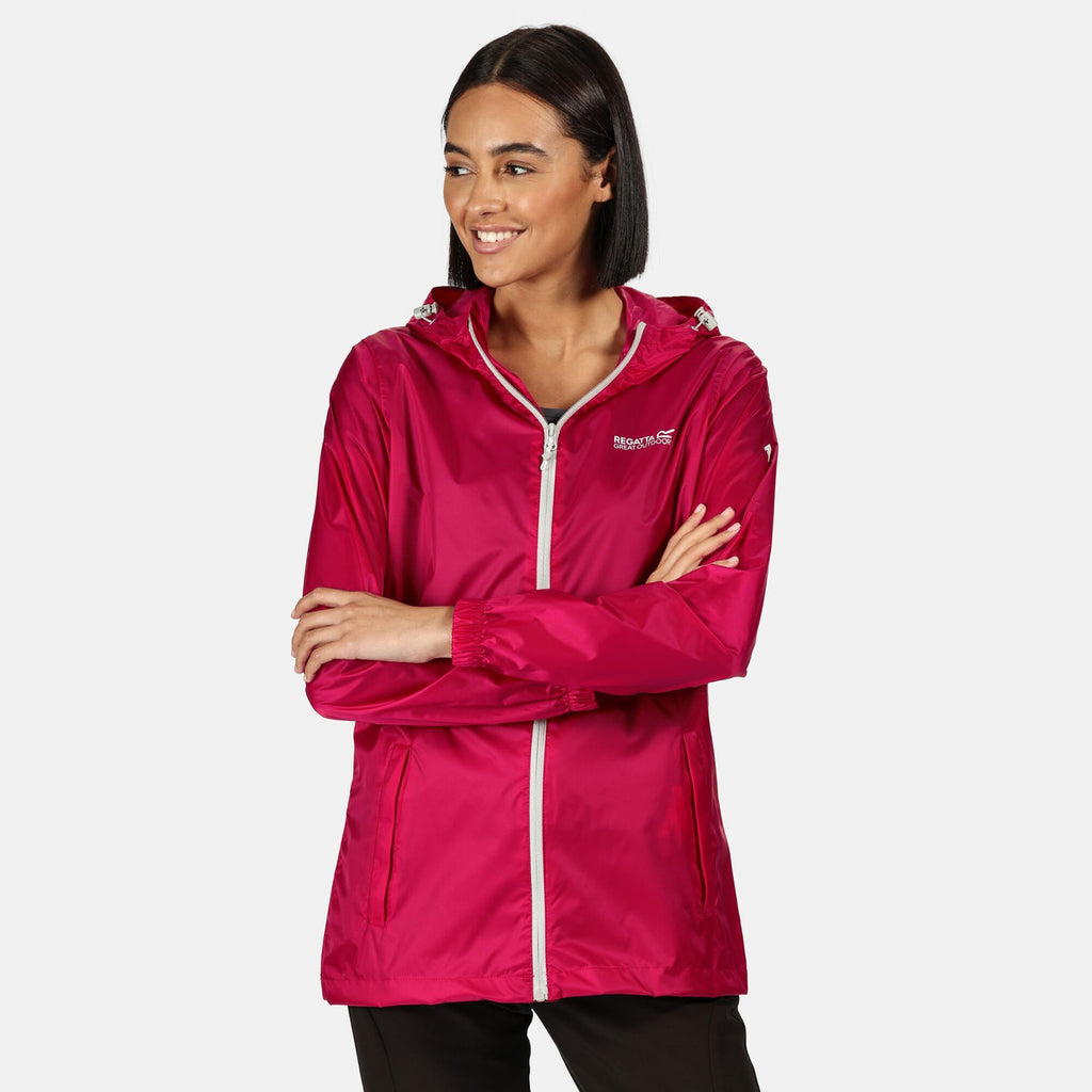 Regatta Women's Pack It Jacket Waterproof Rain Coat Dark Cerise