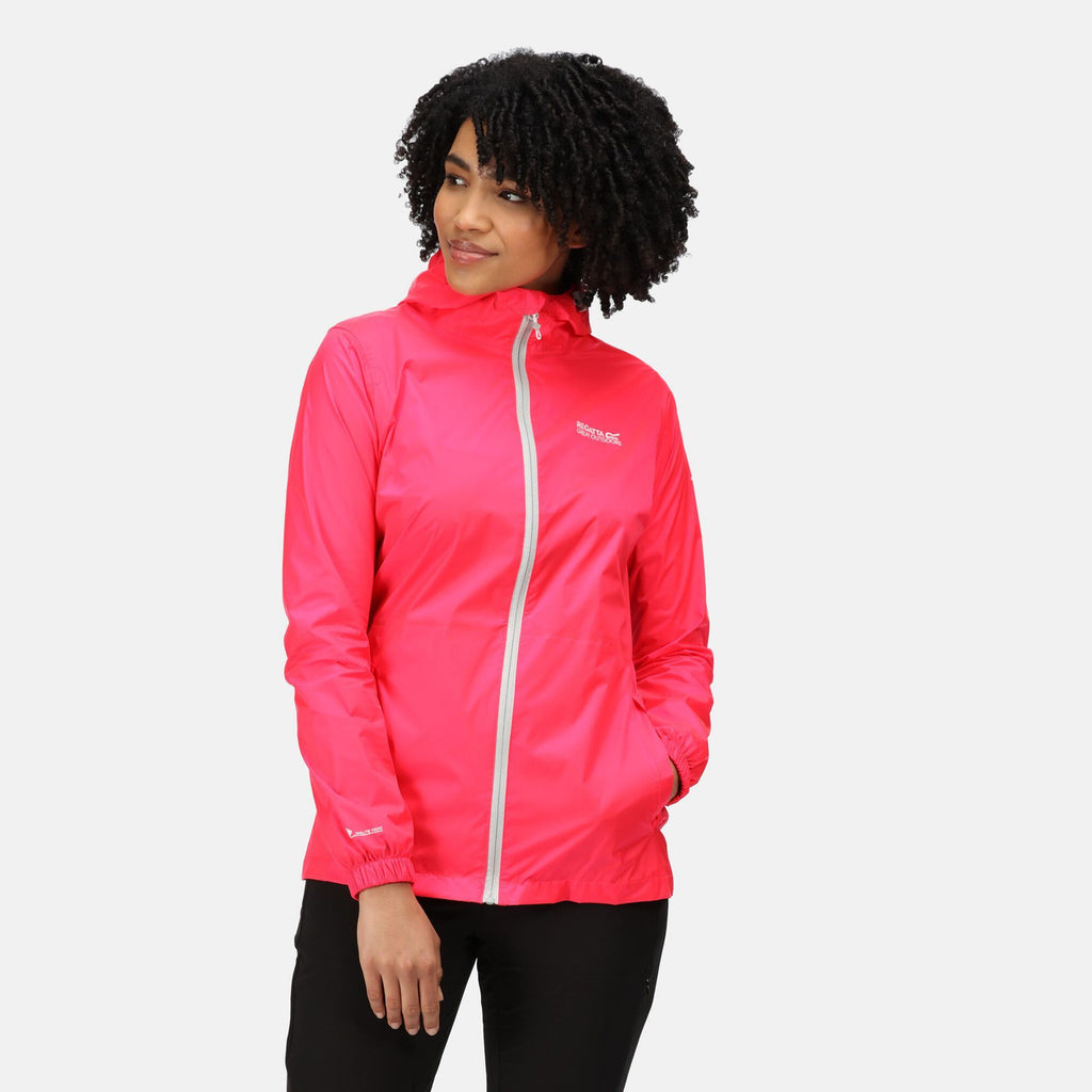 Regatta Women's Pack It Jacket Waterproof Rain Coat Neon Pink