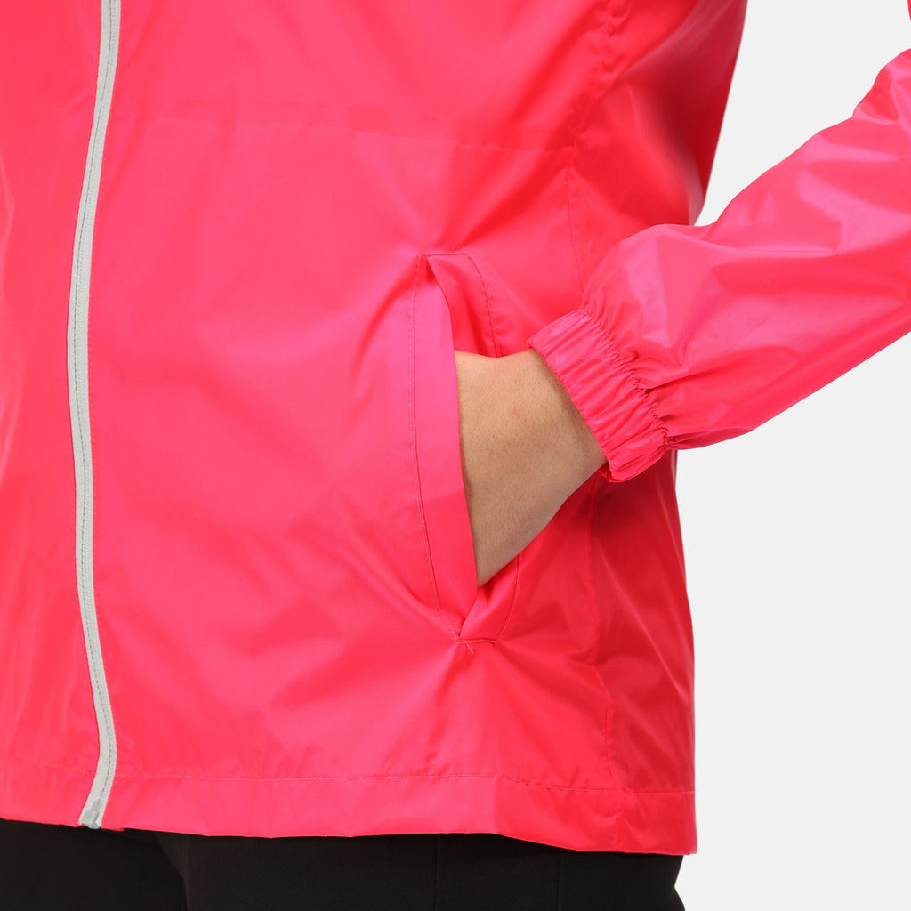 Regatta Women's Pack It Jacket Waterproof Rain Coat Neon Pink
