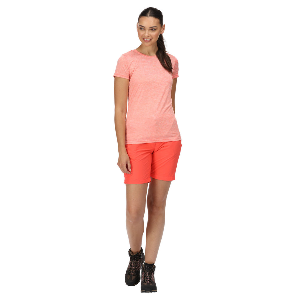 Regatta Women's Chaska Short II Mid Length Walking Shorts Neon Peach
