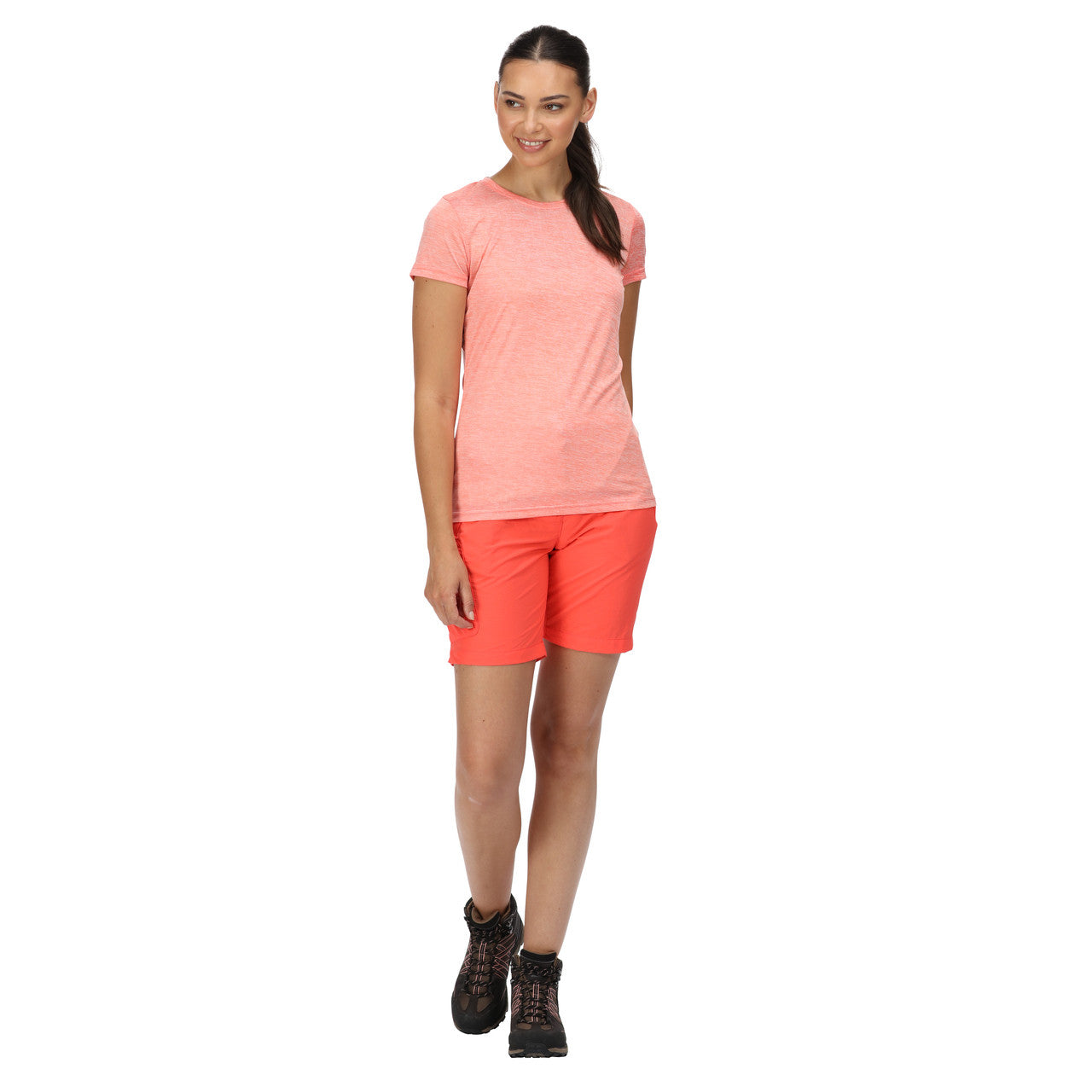 Regatta Women's Chaska Short II Mid Length Walking Shorts Neon Peach
