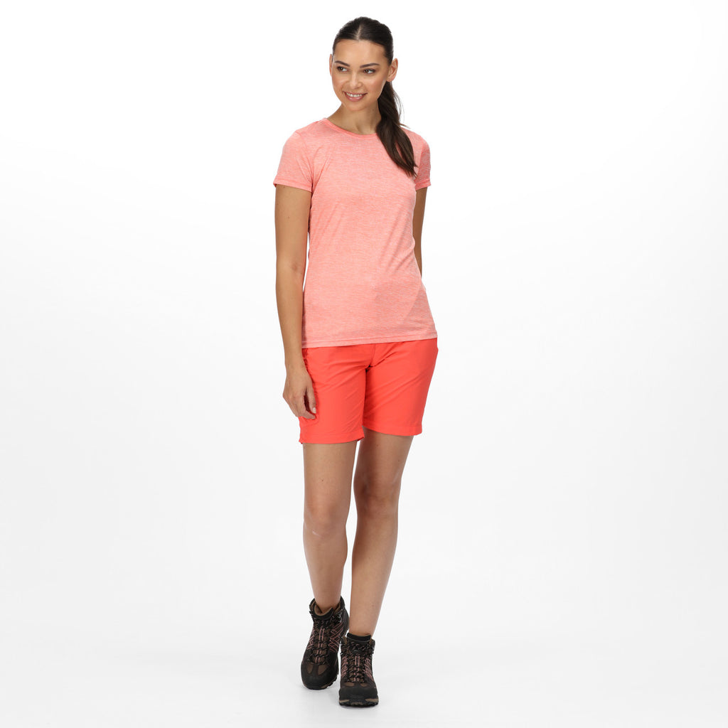 Regatta Women's Chaska Short II Mid Length Walking Shorts Neon Peach