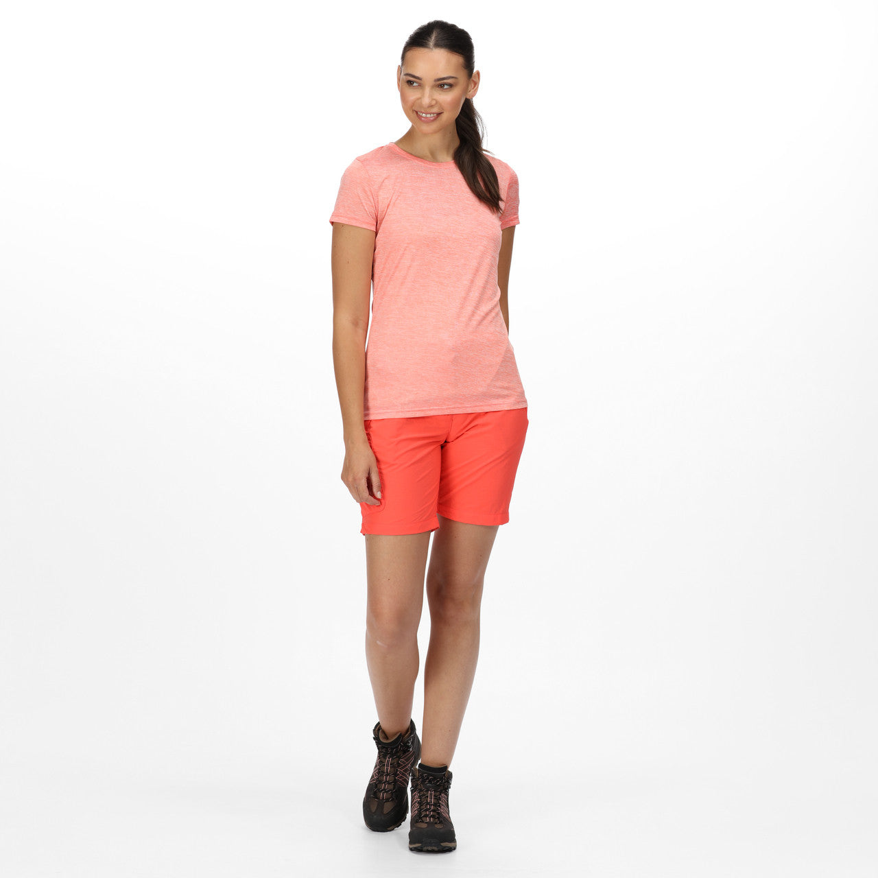 Regatta Women's Chaska Short II Mid Length Walking Shorts Neon Peach