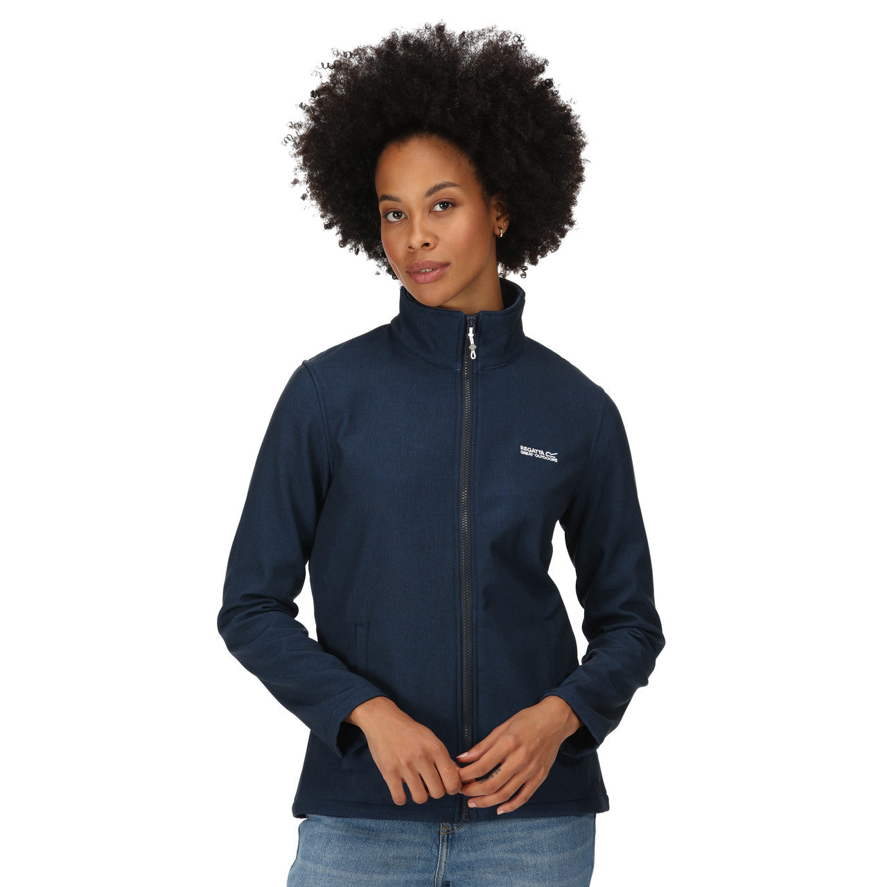 Regatta Womens Connie V Softshell Jacket Navy Marble