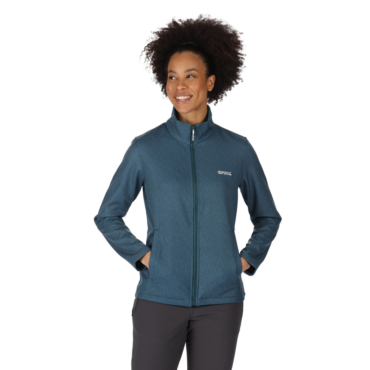 Regatta Womens Connie V Softshell Jacket Reflective Lake Marble