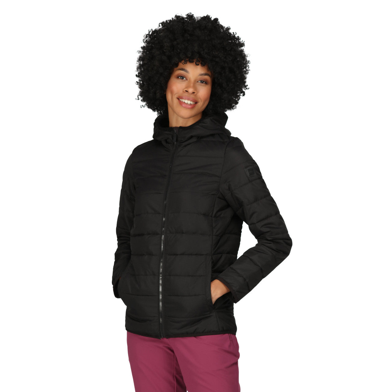 Regatta Helfa Womens Hooded Padded Hybrid Jacket Black