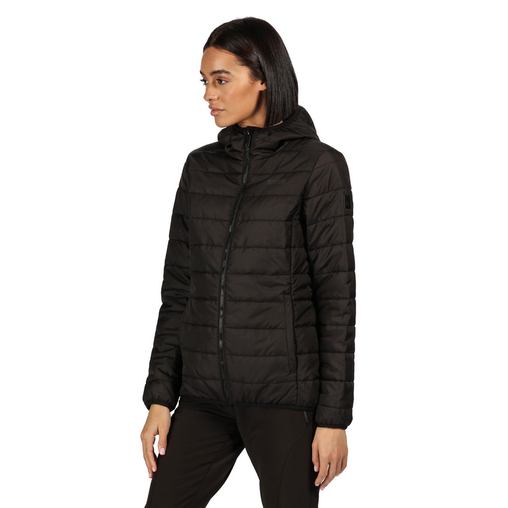 Regatta Helfa Womens Hooded Padded Hybrid Jacket Black