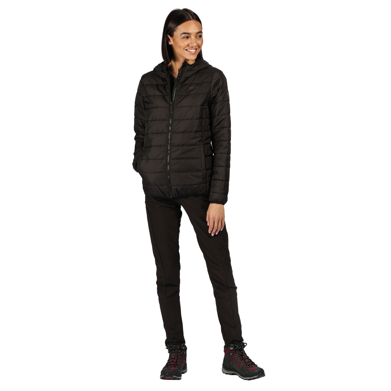 Regatta Helfa Womens Hooded Padded Hybrid Jacket Black
