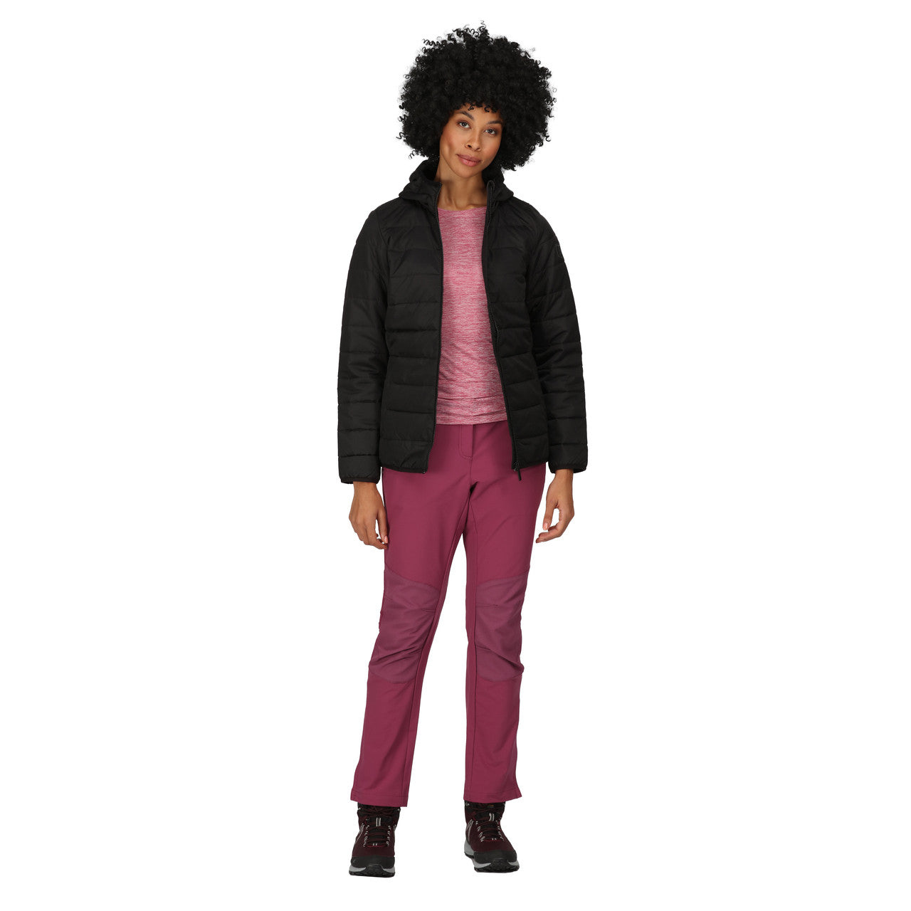 Regatta Helfa Womens Hooded Padded Hybrid Jacket Black