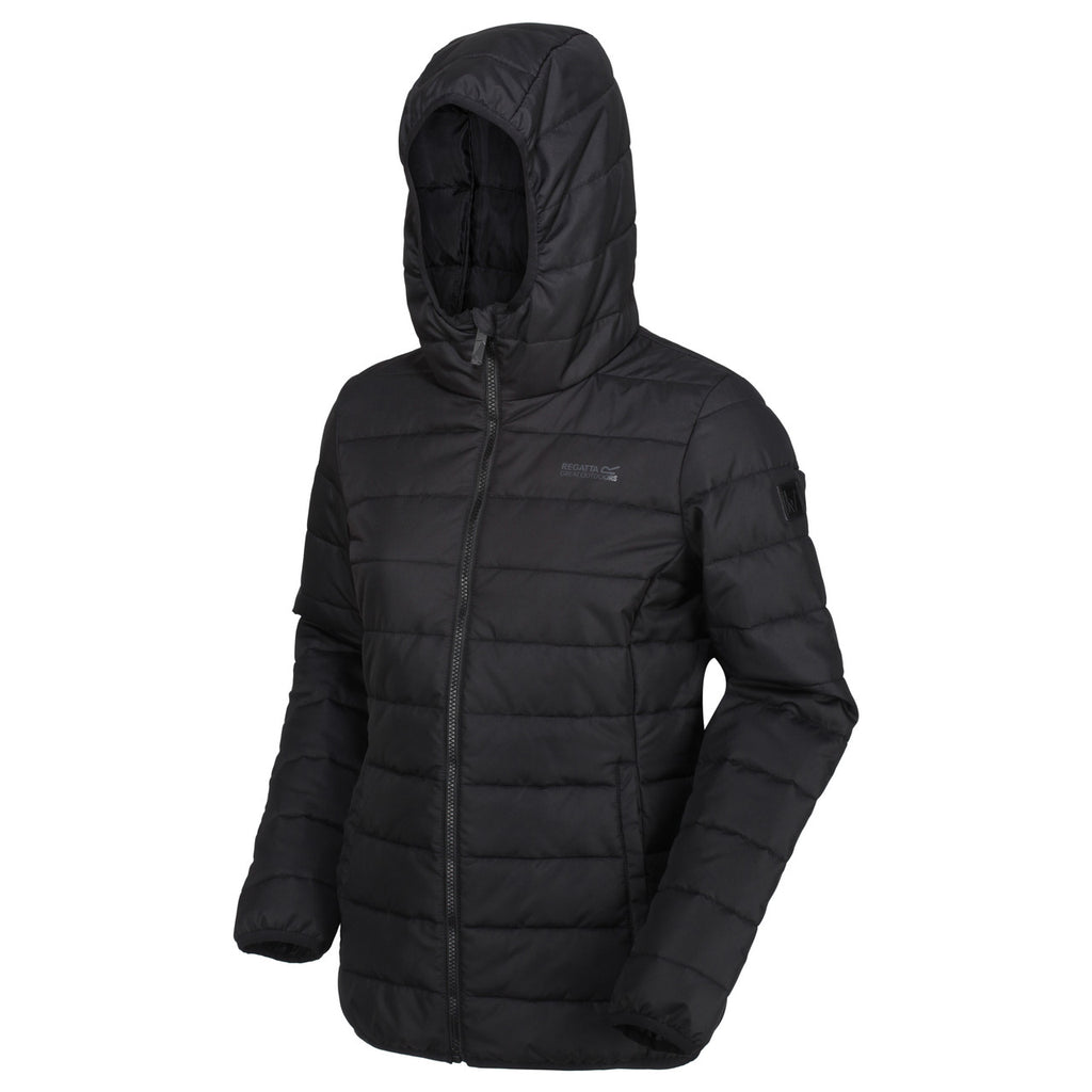 Regatta Helfa Womens Hooded Padded Hybrid Jacket Black