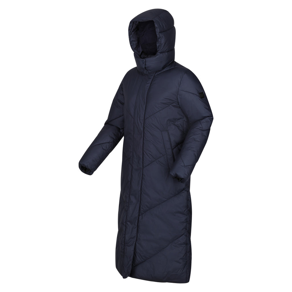 Regatta Women Longley Coat Longline Insulated Padded Jacket Navy