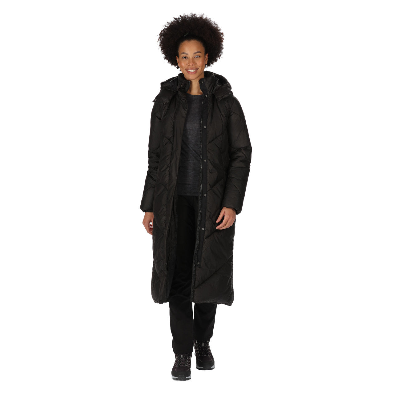 Regatta Women Longley Coat Longline Insulated Padded Jacket Black