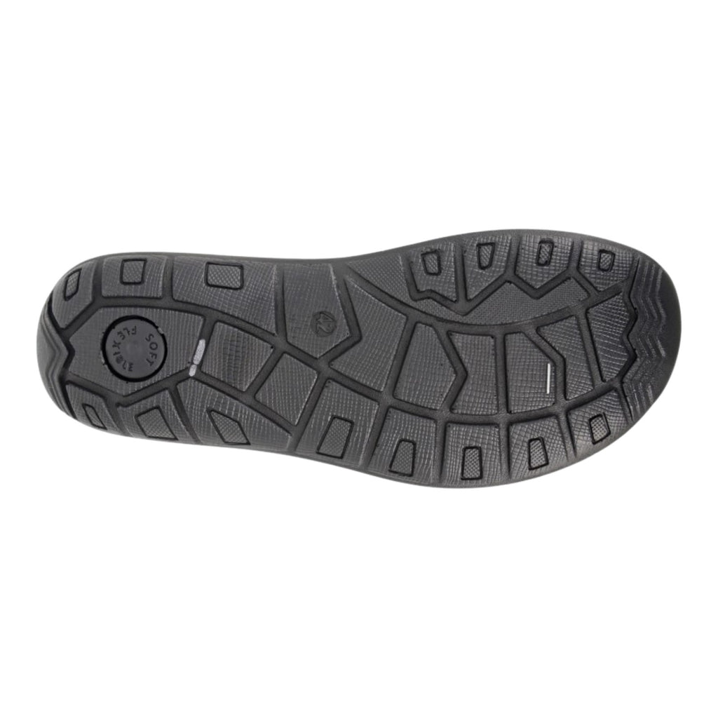 Roamers Men’s Leather Crossover Mule Sandals Black