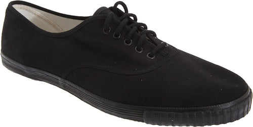 DEK Mens Retro Lace Up Canvas Plimpsol Black