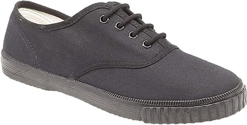 DEK Mens Retro Lace Up Canvas Plimpsol Black