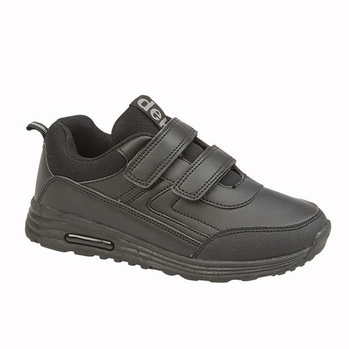 DEK Kids Casual Strap Up School Air Trainers Black
