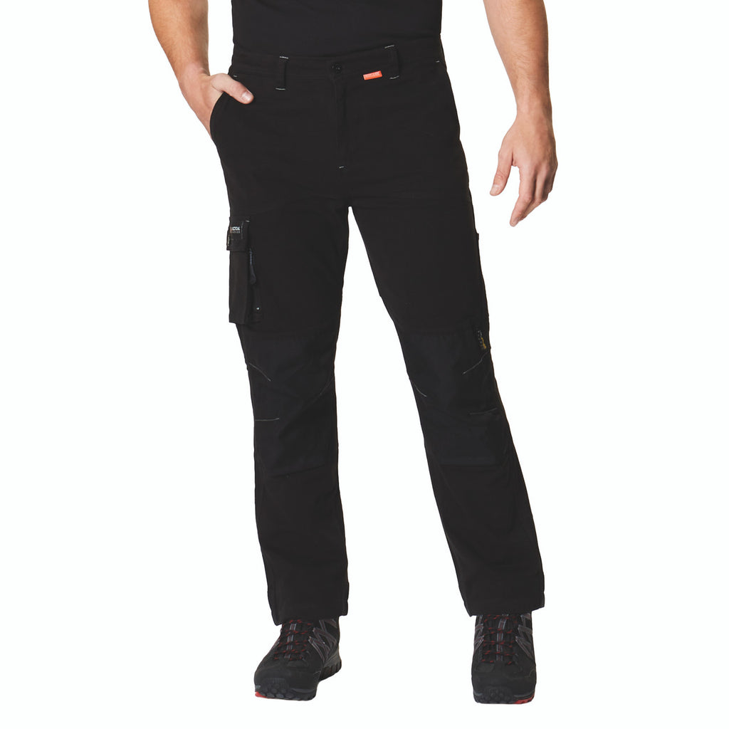 Regatta Mens Professional Scandal Stretch Work Combat Multi Zip Trousers Black