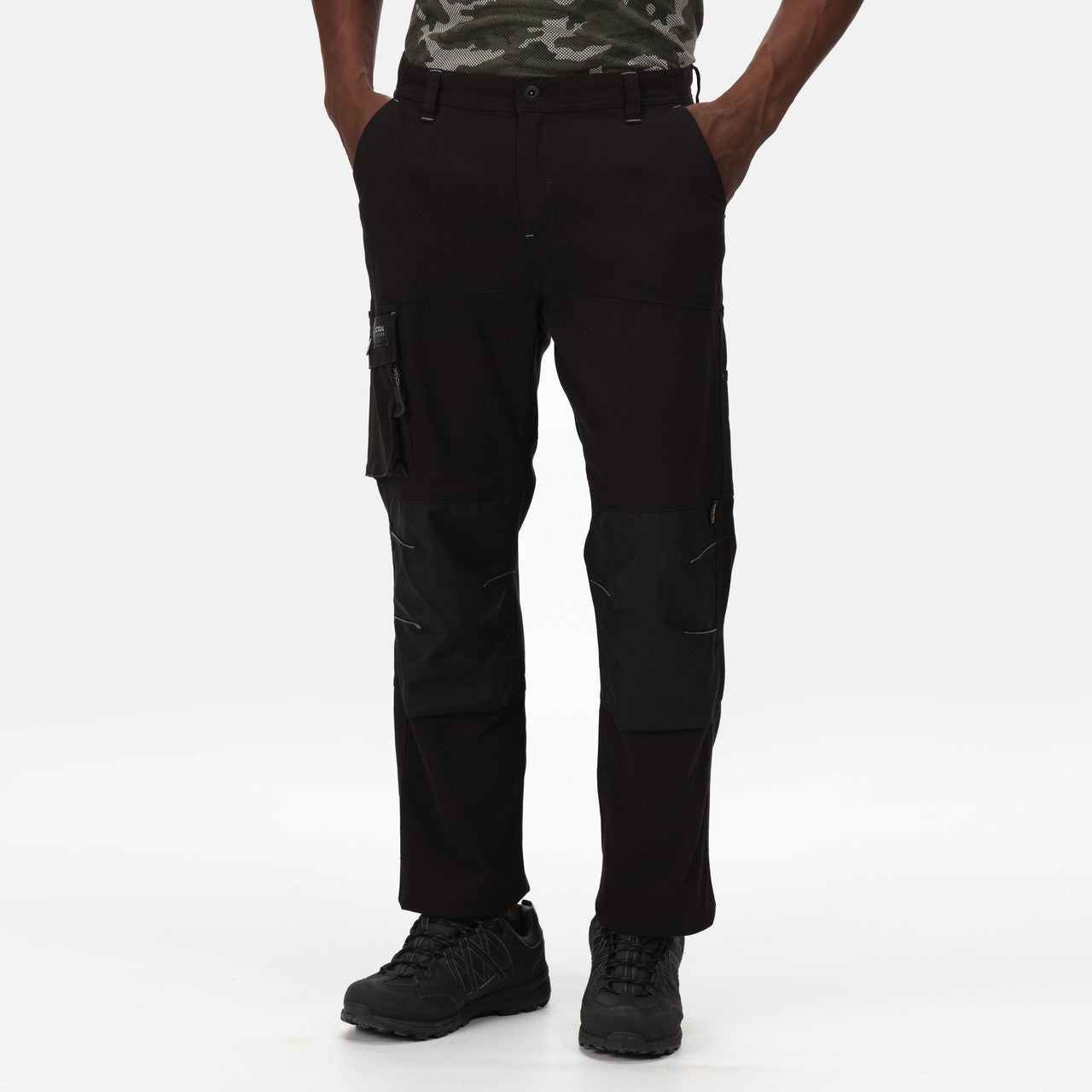 Regatta Mens Professional Scandal Stretch Work Combat Multi Zip Trousers Black