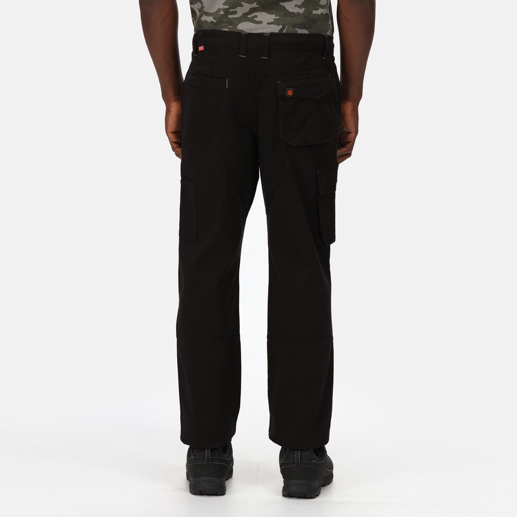 Regatta Mens Professional Scandal Stretch Work Combat Multi Zip Trousers Black