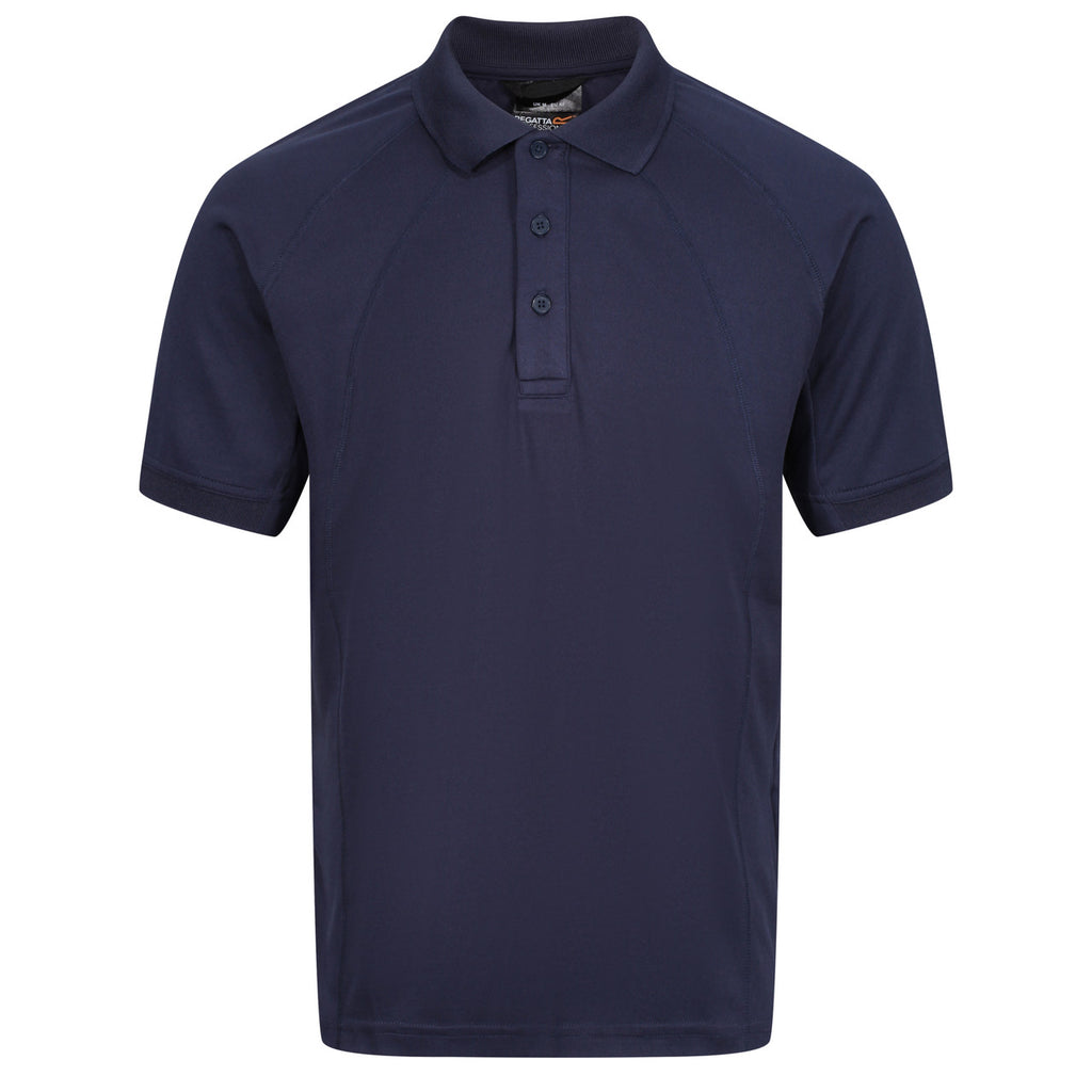 Regatta Mens Breathable Polo T Shirt Cool Dry Sports Wicking Quick Dry Coolweave Navy