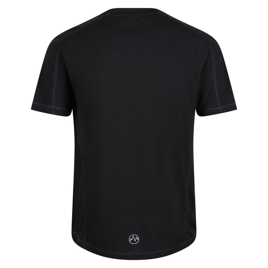 Regatta Mens Breathable Wicking T Shirt Cool Dry Running Performance for Sports/Gym Black