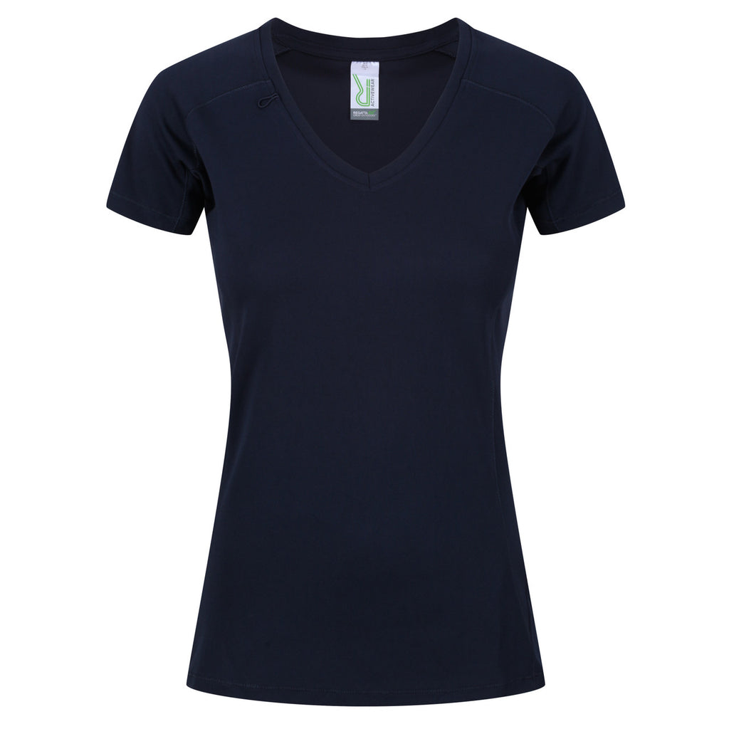 Regatta Women Breathable Wicking T Shirt Cool Dry Running Performance for Sports/Gym Navy