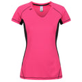 Regatta Women Breathable Wicking T Shirt Cool Dry Running Performance for Sports/Gym Hot Pink/Black