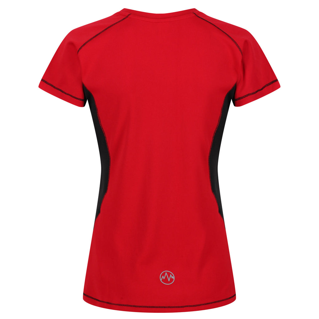 Regatta Women Breathable Wicking T Shirt Cool Dry Running Performance for Sports/Gym Classic Red/Black