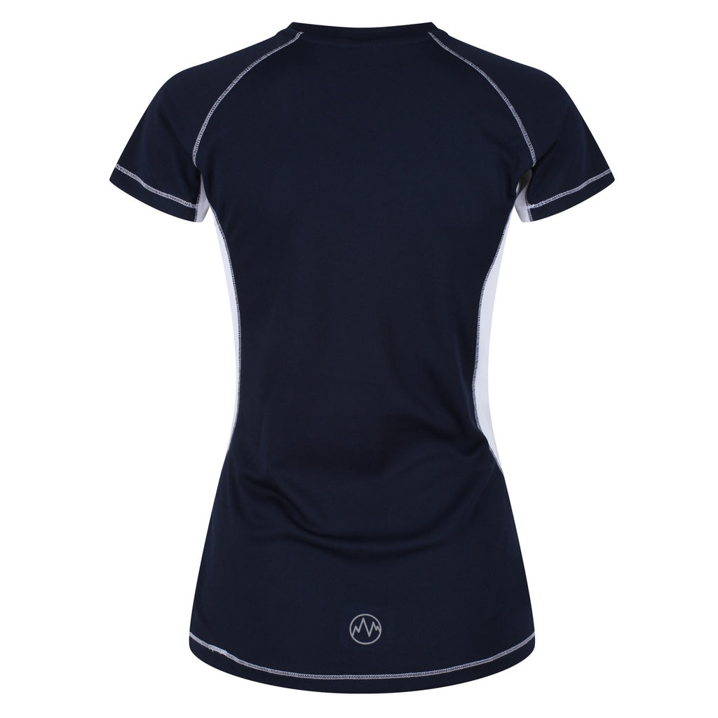 Regatta Women Breathable Wicking T Shirt Cool Dry Running Performance for Sports/Gym Navy/White